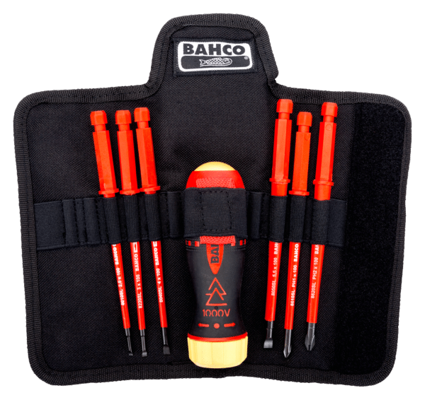 BAHCO 808061 Insulated Ratcheting Screwdriver Set with Slotted and Phillips Interchangeable Blades - 6 Pcs - Image 2