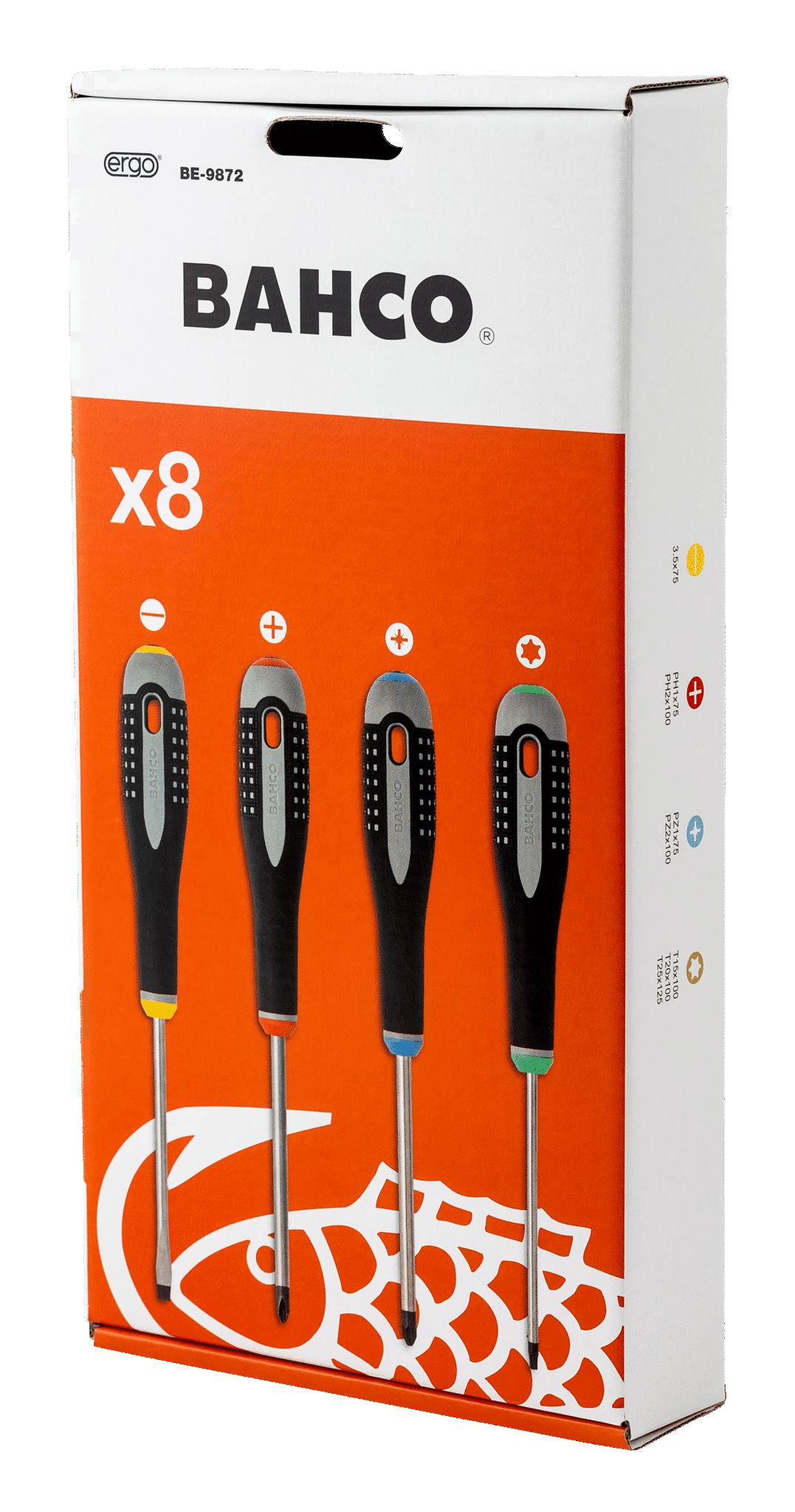 Bahco BE-9872 ERGO™ Slotted/Phillips/Pozidriv/Torx® Screwdriver Set - Image 3