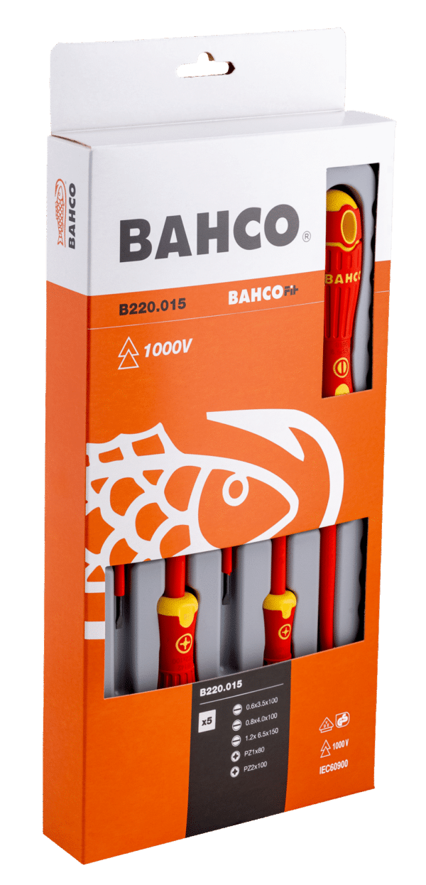 Bahco B220.015 Insulated Slotted and Pozidriv Screwdriver Set - Image 4