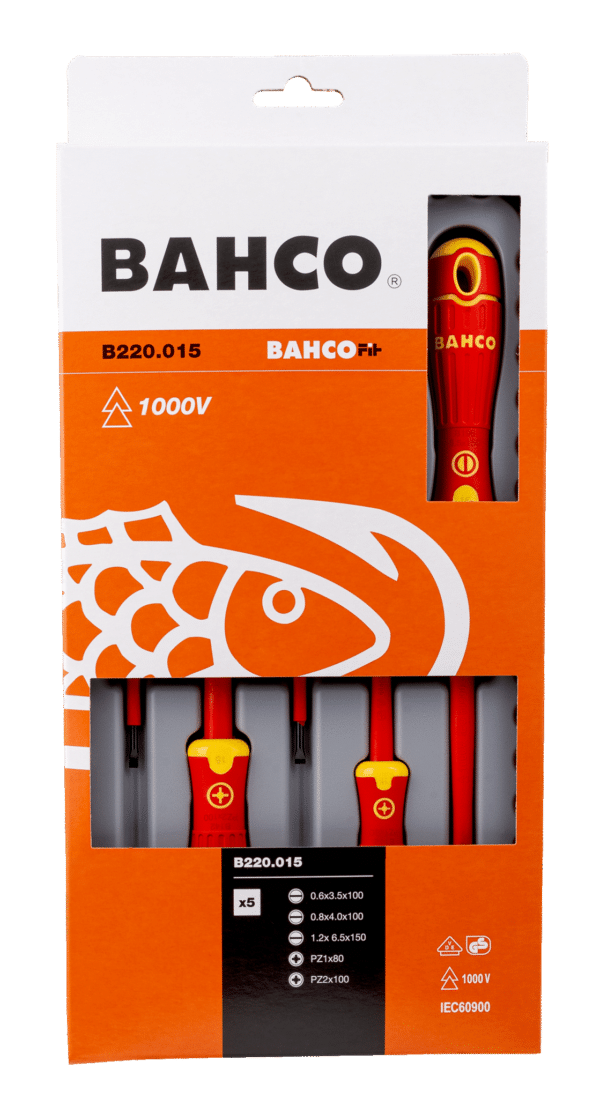 Bahco B220.015 Insulated Slotted and Pozidriv Screwdriver Set - Image 3