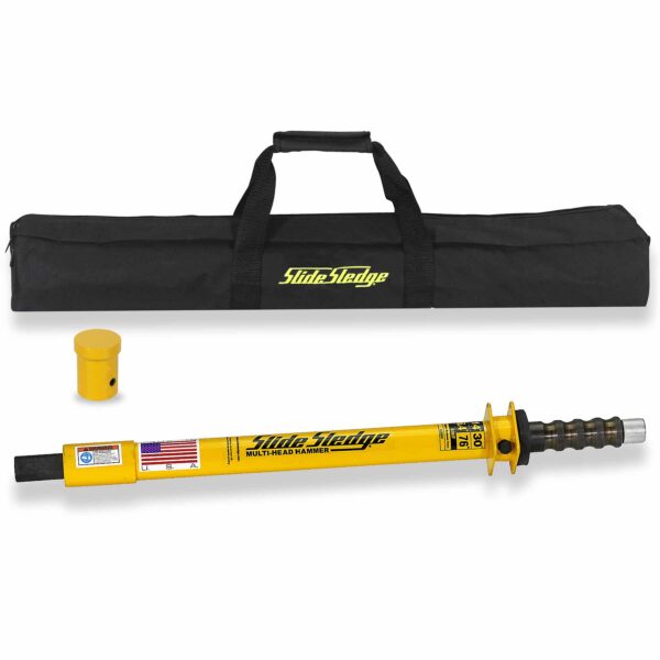 Slide Sledge 211301: 14 Pound 30″ Multi-Head Hammer with 1 Pin Driver